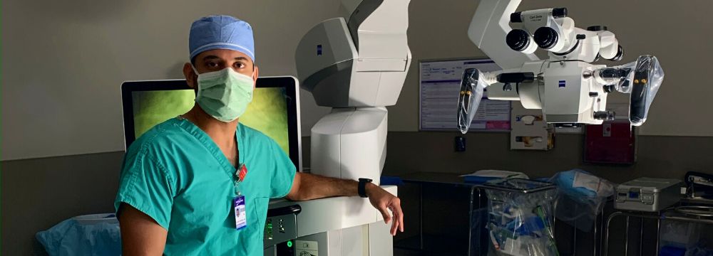 Dr. Kapadia standing in operating room ready to help patients after being named a Coloplast Center of Excellence in Penile Implantation in Atlanta